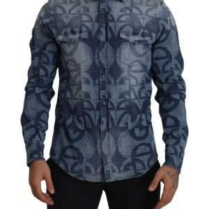 Elegant Slim Fit Casual Blue Men's Shirt