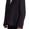 Sleek Double Breasted Navy Linen Blazer - Image 4