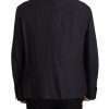 Sleek Double Breasted Navy Linen Blazer - Image 5
