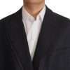 Sleek Double Breasted Navy Linen Blazer - Image 6