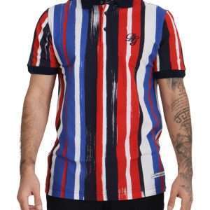Elegant Striped Cotton Polo T-shirt