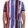 Elegant Striped Cotton Polo T-shirt - Image 5