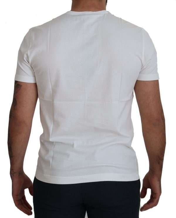 Chic White Logo Print Cotton Tee - Image 3