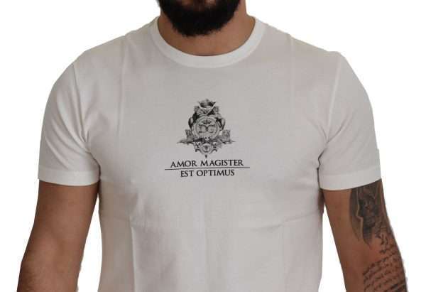Chic White Logo Print Cotton Tee - Image 4