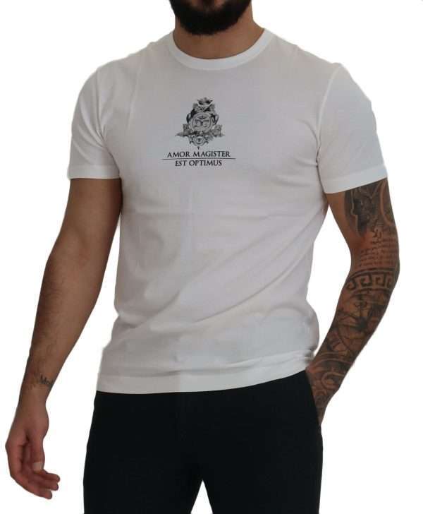 Chic White Logo Print Cotton Tee - Image 5