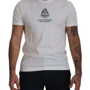 Chic White Logo Print Cotton Tee