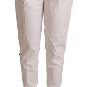 Chic White Tapered Cropped Pants