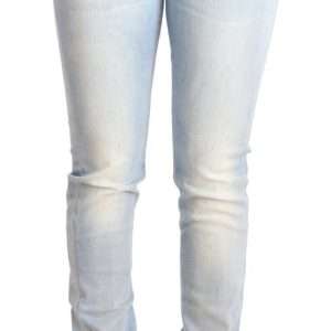 Chic Low Waist Skinny Light Blue Denim