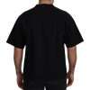 Elegant Black Cotton Blend Crewneck T-Shirt - Image 2