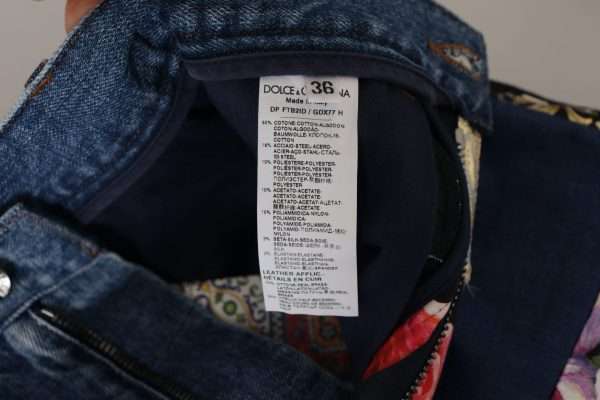 Patchwork Jacquard Denim Relaxed Jeans - Image 6