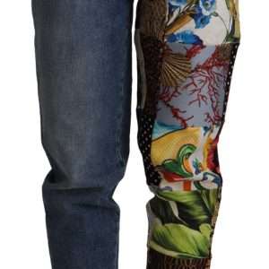 Patchwork Jacquard Denim Relaxed Jeans