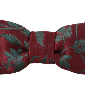 Elegant Maroon Patterned Bow Tie
