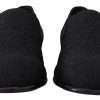 Elegant Jacquard Black Loafers Slide On Flats - Image 3