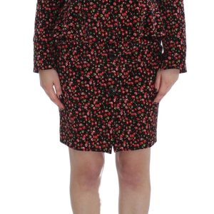 Elegant Floral Two-Piece Skirt Suit Set