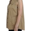 Beige Sleeveless Cotton Blouse - Image 2