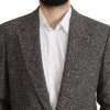 Exquisite Gray Herringbone Blazer Jacket - Image 3