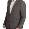 Exquisite Gray Herringbone Blazer Jacket - Image 5