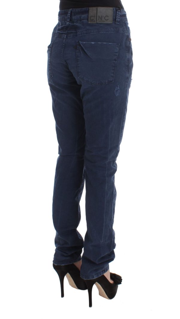 Chic Regular Fit Blue Denim Jeans - Image 4