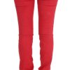 Chic Red Slim Fit Jeans - Image 3