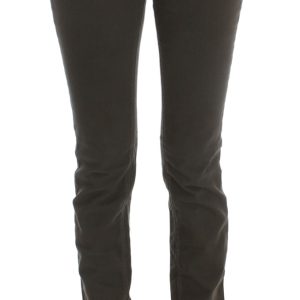 Chic Slim Fit Green Cotton Jeans