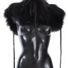 Elegant Black Fox Fur Silk Shoulder Wrap - Image 2
