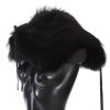 Elegant Black Fox Fur Silk Shoulder Wrap - Image 3