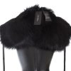 Elegant Black Fox Fur Silk Shoulder Wrap - Image 4