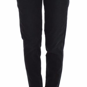 Sleek Black Slim Leg Designer Jeans