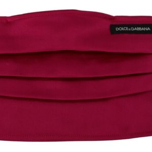 Elegant Silk Pleated Maroon Face Mask