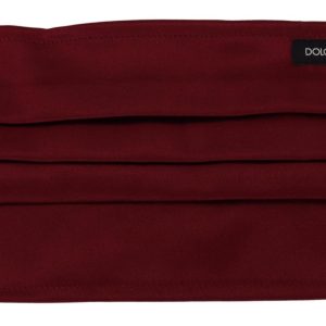 Elegant Silk Pleated Maroon Face Mask