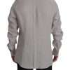 Elegant Grey Slim Fit Linen Shirt - Image 2