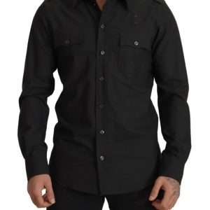 Elegant Slim Fit Dark Green Cotton Shirt
