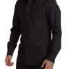 Elegant Slim Fit Dark Green Cotton Shirt - Image 3