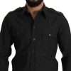 Elegant Slim Fit Dark Green Cotton Shirt - Image 5