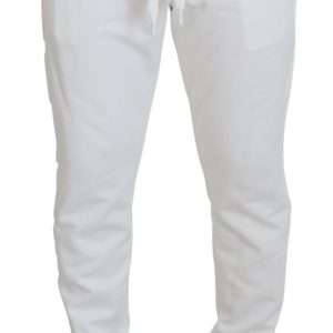 Elegant White Cotton Sweatpants