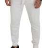 Elegant White Cotton Sweatpants - Image 4