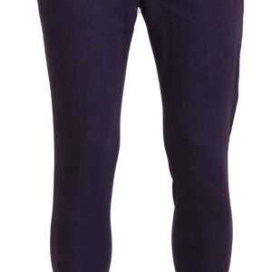 Elegant Purple Cotton Trousers