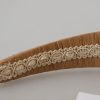 Exquisite Beige Viscose Diadem Headband - Image 3