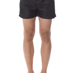 Black Polyester Men Swimsuit