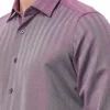 Burgundy Cotton Men Shirt - Image 3
