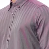 Burgundy Cotton Men Shirt - Image 3