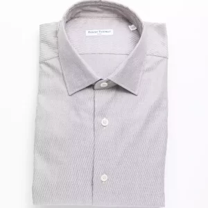 Beige Cotton Men Shirt
