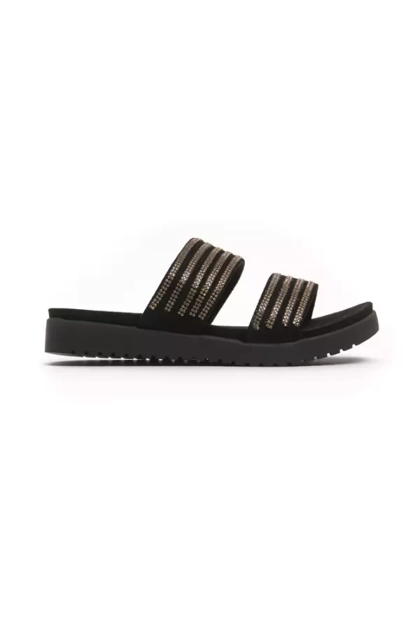 Gold Textile Women Sandal