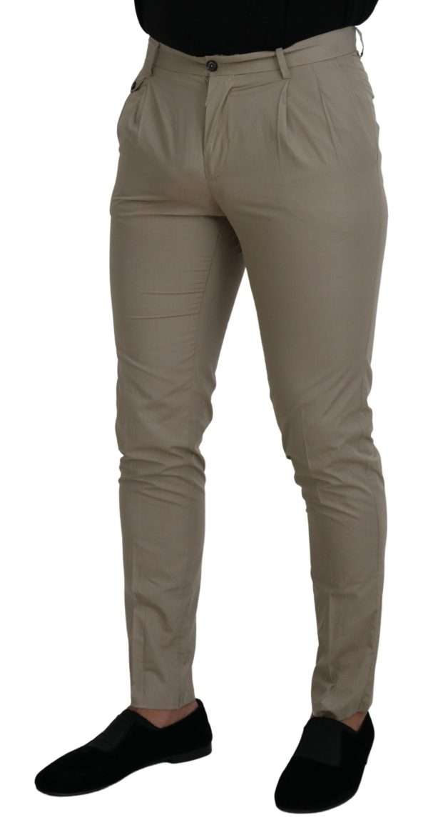 Stunning Beige Italian Cotton Trousers - Image 2