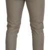 Stunning Beige Italian Cotton Trousers - Image 3