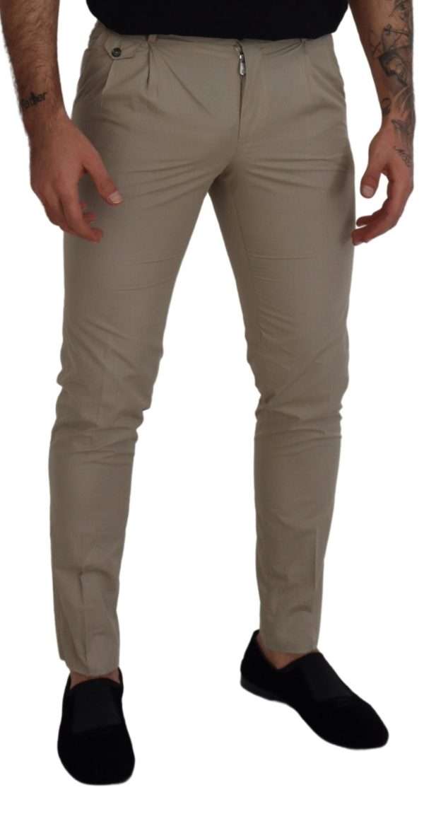 Stunning Beige Italian Cotton Trousers - Image 4