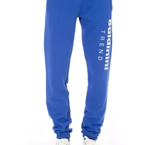 Blue Cotton Men Sport Pant