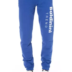 Blue Cotton Men Sport Pant