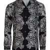 Elegant Satin Floral Baroque Shirt - Image 5