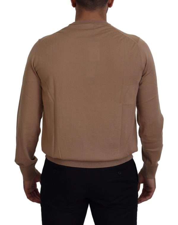 Beige Cashmere Crewneck Pullover Sweater - Image 2